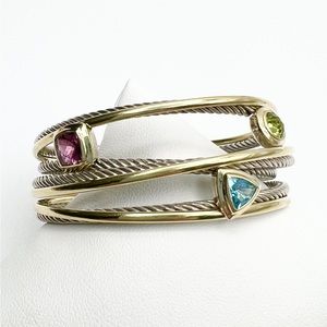 David Yurman Topaz, Tourmaline & Peridot Crossover Cuff